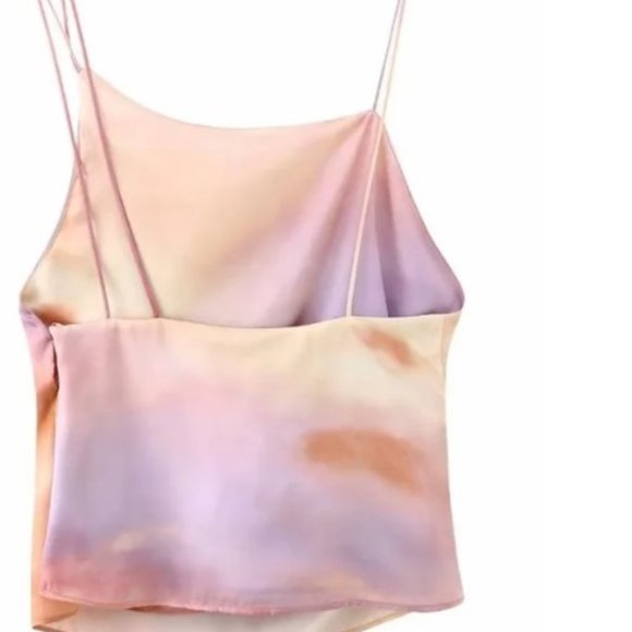 Zara Tie Dye Satin Effect Draped Top, NWT S - Picture 6 of 9